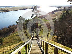 View from Rambynas hill in river Nemunas, Lithuania