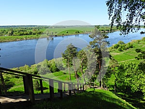 View from Rambynas hill in river Nemunas, Lithuania