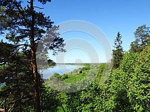 View from Rambynas hill in river Nemunas, Lithuania