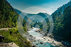 Ramganga river valley, Nainital, Uttarakhand, India photo