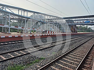 view of a ramp in a railway station in rural India