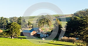 View of ranch in Tomales California on a sunny winter day