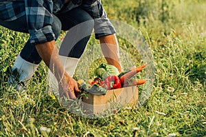 View of rancher in rubber boots