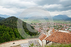 View from Rasnov - medieval fortress from Transylvania, Romania