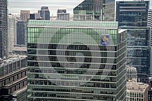 View of the RBC skyscraper in downtown Toronto.