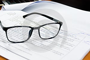 View through reading glasses.