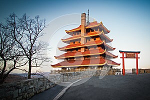 View of the Reading Pagoda from the east