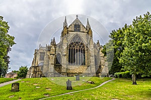 A view of the rear of the Cathedral in Ripon, Yorkshire, UK