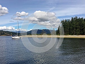 View of Rebecca Spit along Quadra Island, in Desolation Sound, B