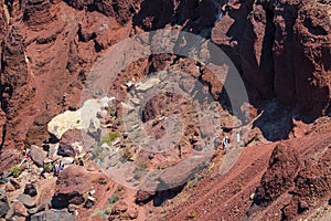 View of Red Beach in Santorini, Greece.