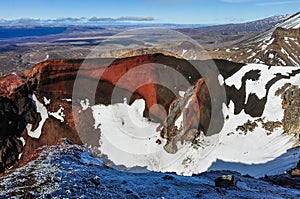 View from the Red Crater in the Tongariro National Park, New Zealand