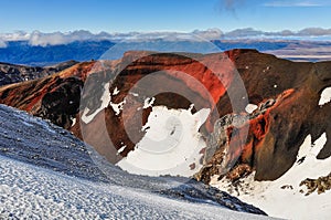 View from the Red Crater in the Tongariro National Park, New Zealand