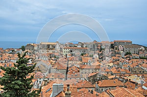 View of red rooftops from Dubrovnik city wall