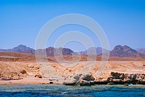 View of the Red Sea and coast Sinai, Egypt