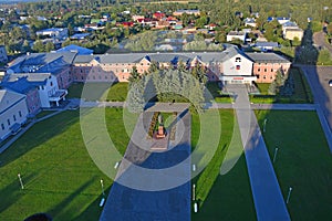 View of Red square from Belltower of Eufrosinia Suzdalskaya in Suzdal, Russia