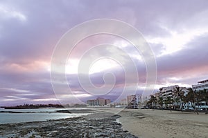 View of the reducto beach in Arrecife, Lanzarote, Canary Islands, Spain photo