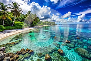Reef beach. A reef in the ocean