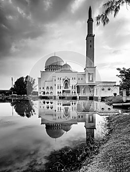 View and reflection of Assalam Mosque