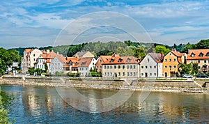 View of Regensburg with the Danube River in Germany