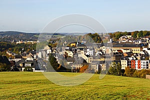 View of Reichenbach-im-Vogtland town in Saxony, Germany