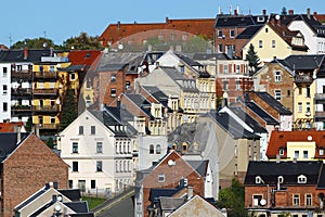 View of Reichenbach-im-Vogtland town in Saxony, Germany