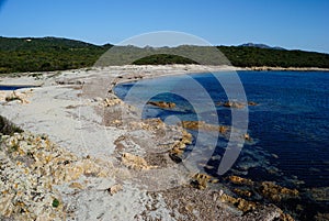 View of Rena Bianca nord beach, Costa Smeralda