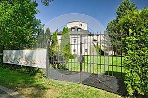 Renaissance manor house in Liptovsky Hradok behind the fence