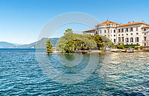 View of Renaissance palace on the Bella Island or Isola Bella, Stresa, Italy