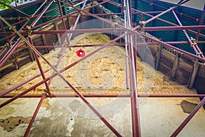 View of renew the old traditional temple buildings. Renovation o