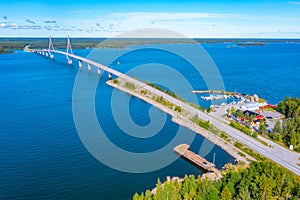 View of Replot bridge in Finland