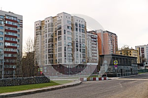 View of residential buildings in a modern city.