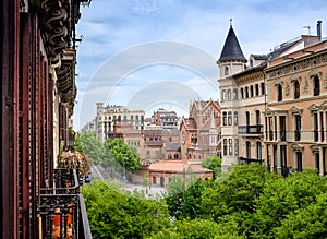 View into residential Eixample district