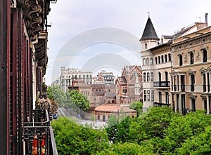 View into residential Eixample district
