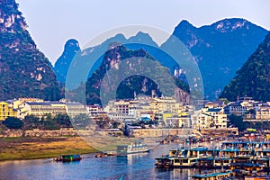 View of resort City of Guilin in Central China