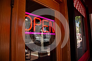 restaurant neon open sign