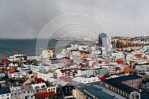 View of Reykjavik from the top of Halgrimskirkchurch Church - Iceland