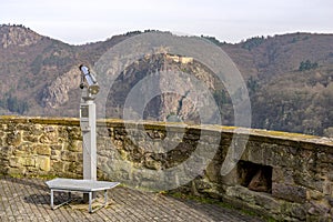 View of the Rheingrafenstein seen from Castle Ebernburg, Germany photo