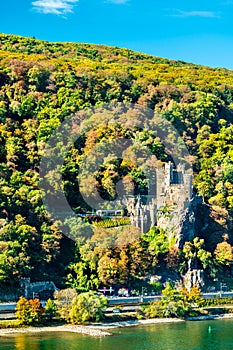 Rheinstein Castle in the Rhine Gorge, Germany