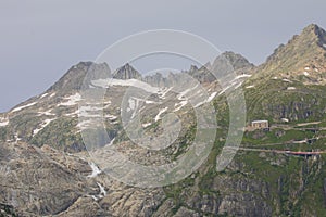 View of rhone glacier from Furkapass, Switzerland