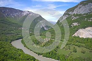 View on Rhone river and fort l`Ecluse