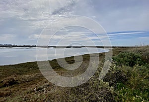 View of the Ria Formosa natural park in Luz de Tavira photo