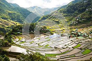 View of the rice terraces and Batad village. UNESCO list