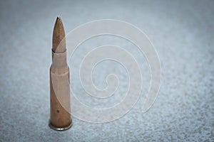 View of a riffle cartridge on the background
