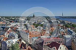 View of Riga city center from above