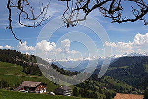 View from the Rigi mounatin with Alps, Switzerland