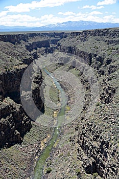 View of rio grande river from rio grande gorge bridge