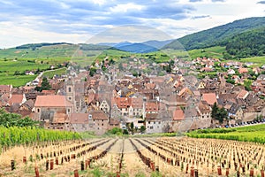 View of Riquewihr village in Alsace