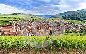 View of Riquewihr village in Alsace