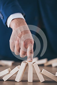 View of risk manager stopping domino