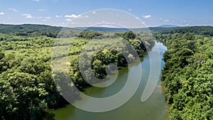 View of river and beautiful forest. Veleka River in Bulgaria